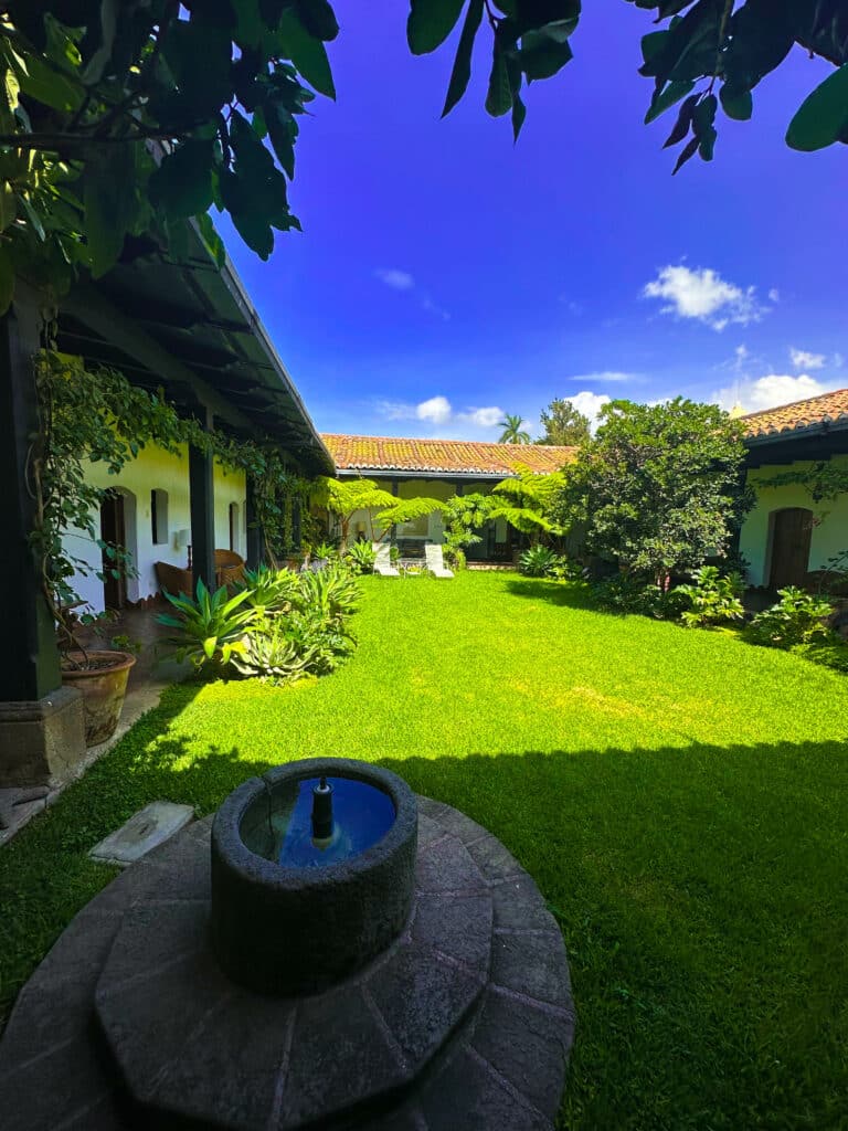 courtyard by fountain 1 of 1 Transformative Water Fasting in Antigua, Guatemala